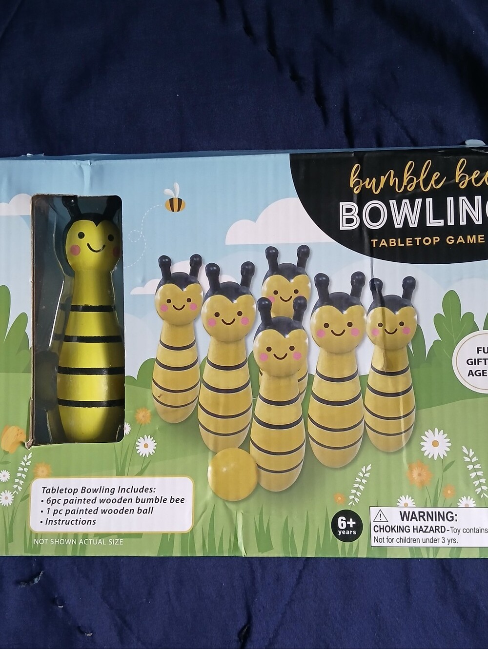 Eccolo Yellow and Black Bumble Bee Tabletop Bowling Set